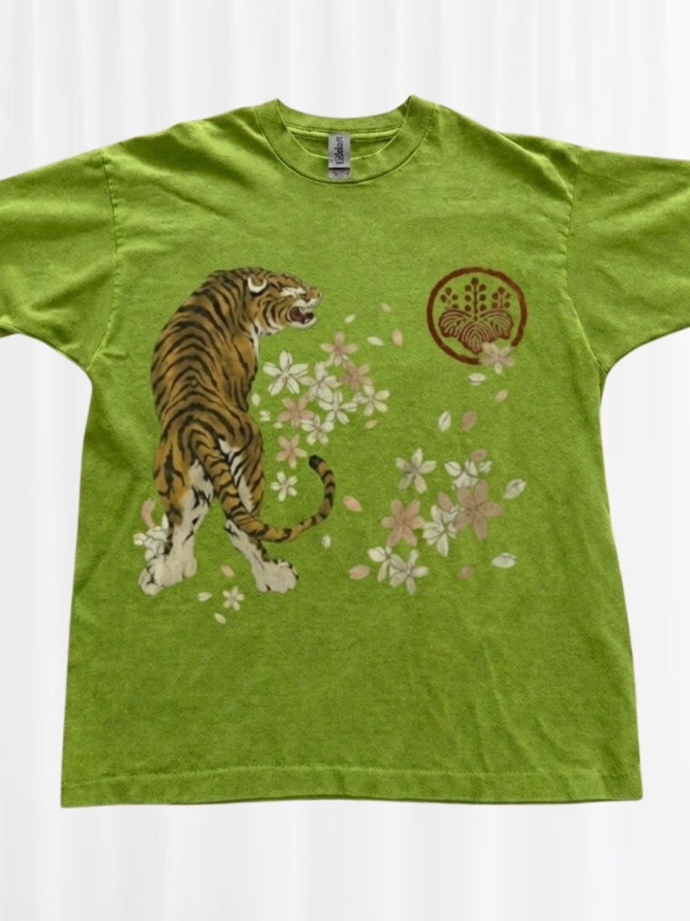 Y2K aesthetic cherry blossom tiger graphic T-shirt